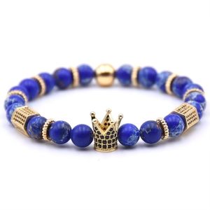 Beads blue crown braceler